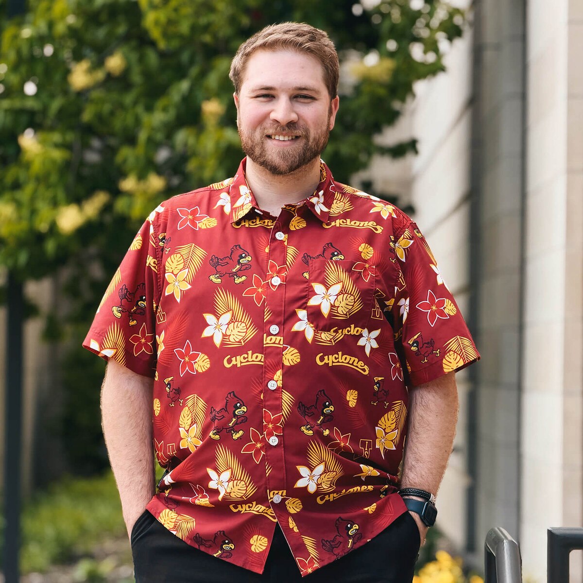 Authentic Brand Walking Cy Cardinal Hawaiian Shirt